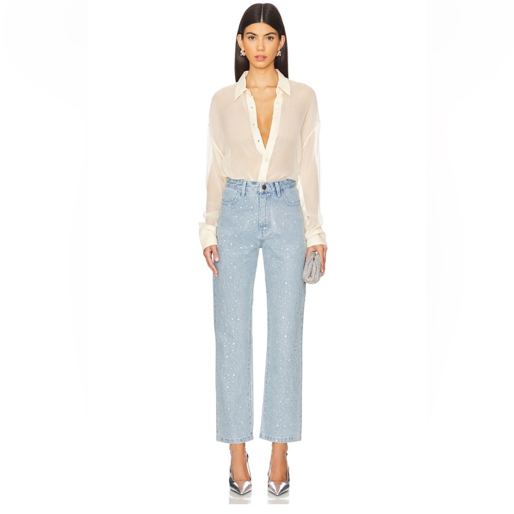 Show Me Your Mumu Icon Jeans in Embelished NWT CRYSTAL